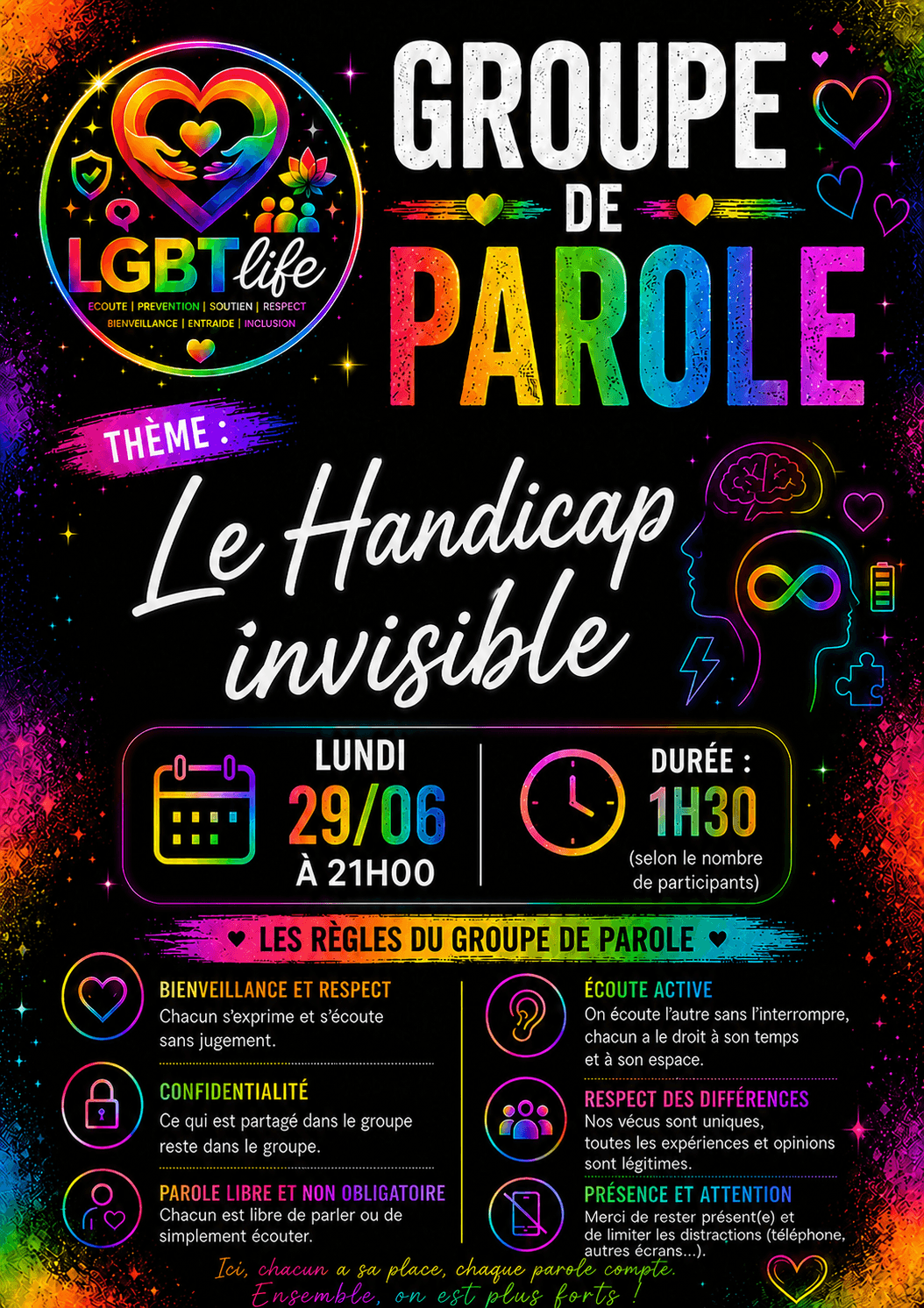 Affiche de l’événement Groupe de parole